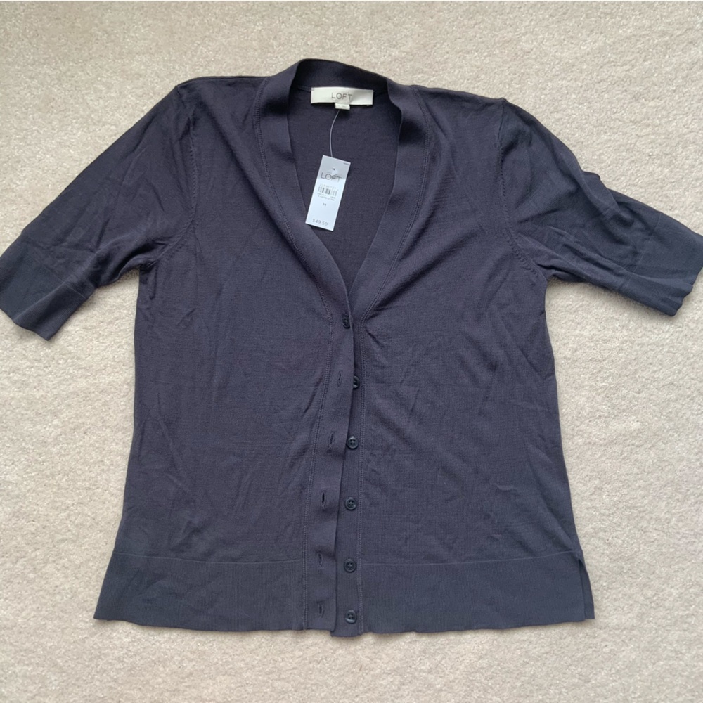 LOFT Button Down Light Sweater Top